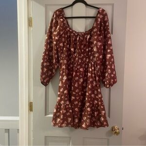 Celebrity Pink Floral Long Sleeve Dress